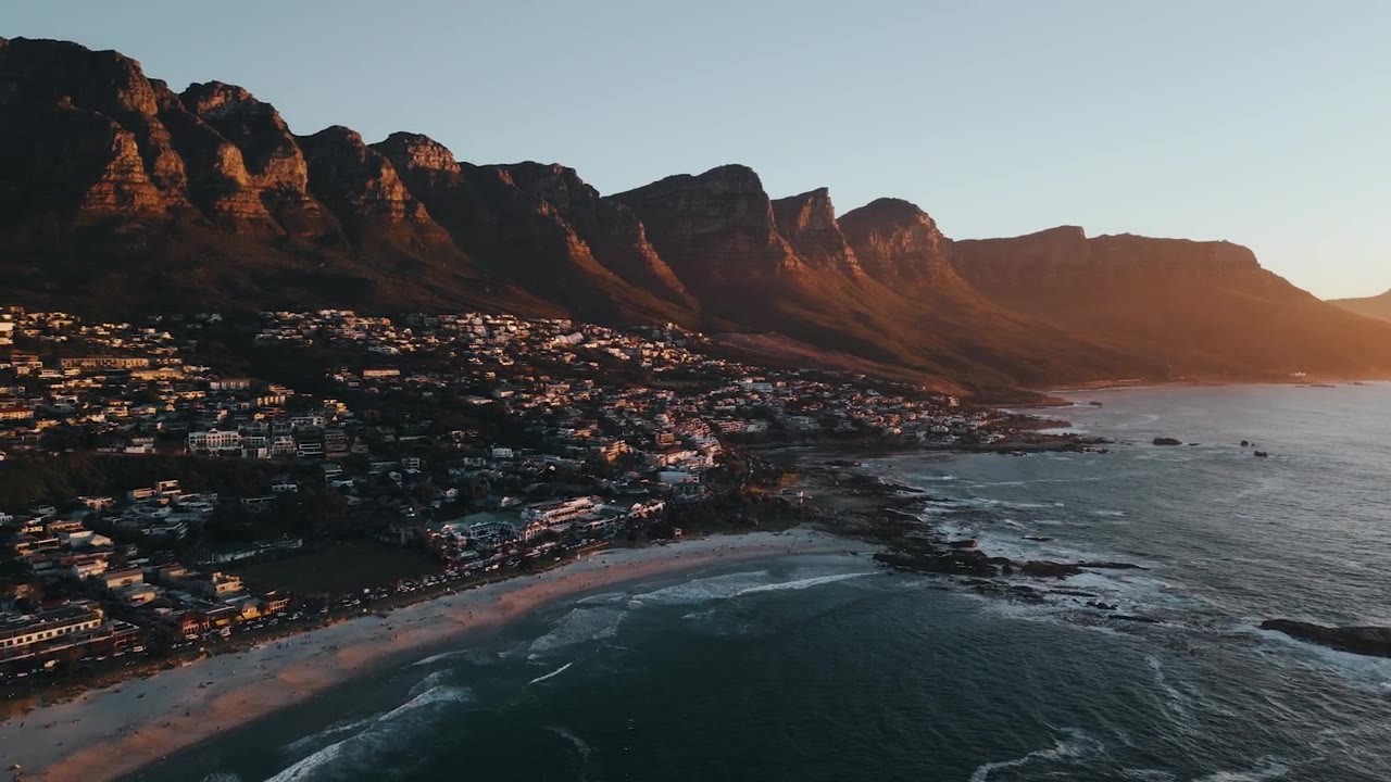 Camps Bay and the Twelve Apostles at sunset